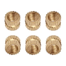 200PACK M4x0.7mm Female Knurled Insert Nuts Brass Threaded Insert Embedment Nuts