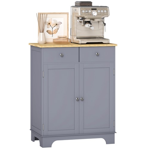 Buffet Cabinet, Coffee Bar Cabinet with 2 Drawers, Gray - Picture 3 of 11