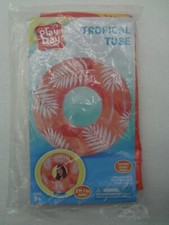 Tropical Tube Swimming Ring Float - Orange Yellow 2'x 7 Wide NOS