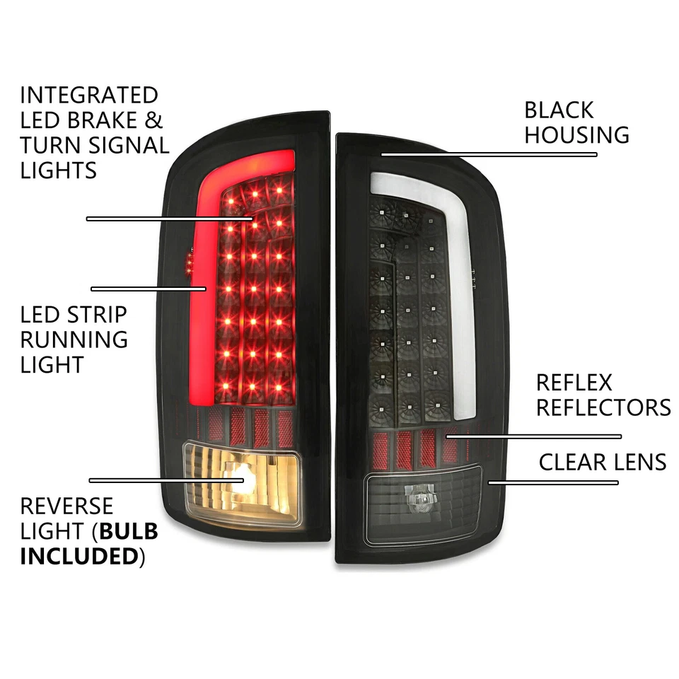 Lanternas traseiras de LED para motorista e passageiro Dodge Ram 1500 03-06 2500/3500 2002-2006 - Imagem 2 de 4