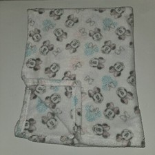 Disney Baby Minnie Mouse Fleece Baby Blanket Blue Pink Purple Polka Dots