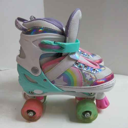 Sulifeel Roller Skates Girl Size 13-3 Rainbow Adjustable Light Up Glitter Wheels - Picture 1 of 11
