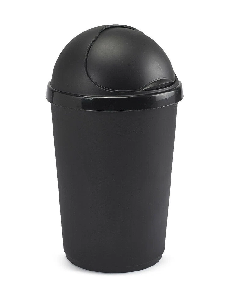 50L PLASTIC BULLET BIN RUBBISH WASTE DUST BINS OFFICE HOME LARGE & ROLL TOP LID - Image 3 of 3