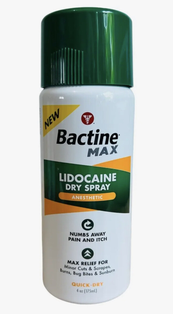 Bactine Max Dry Spray Anesthetic Quick Dry Numbs Away Pain & Itch 4oz