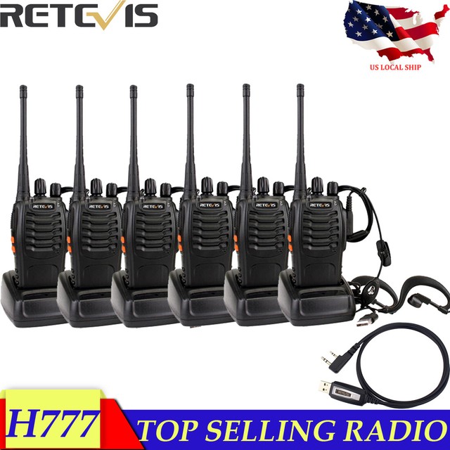 6xRetevis H-777 Walkie Talkies Two Way Radio 16CH CTCSS//DCS UHF 5W long range US