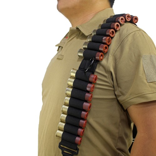 Tactical Shotgun Sling Tactical 2 Point 16 Shell Ammo Holder Bandolier 12Ga 20Ga - Picture 2 of 12