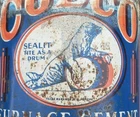 Rare Vintage 1950s “Colco Plumber’s Putty” Advertising Tin Metal Oil Can Sign Ad