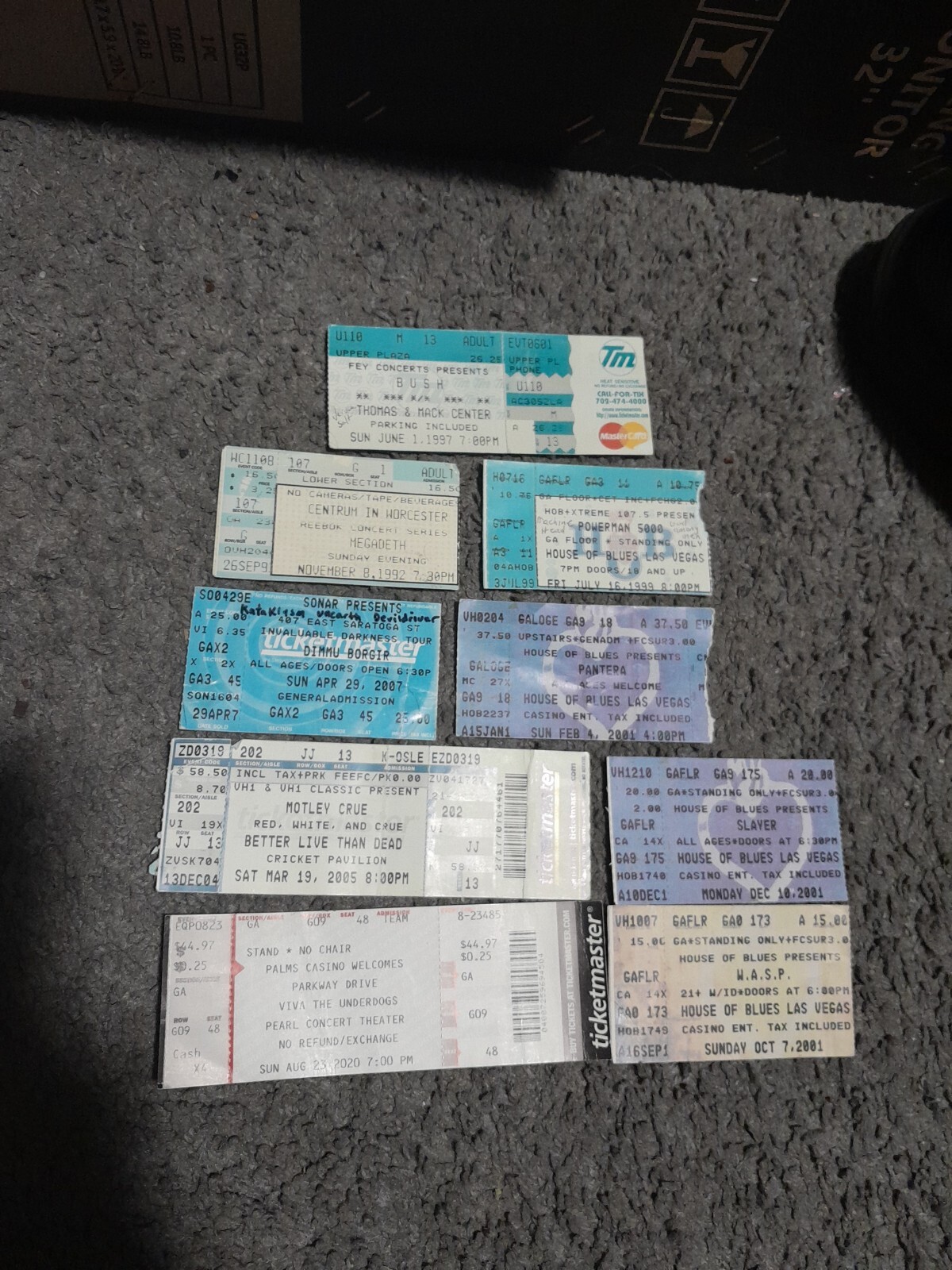 (9) Concert Ticket Stubs Lot🤘Metal/Rock🤘 eBay