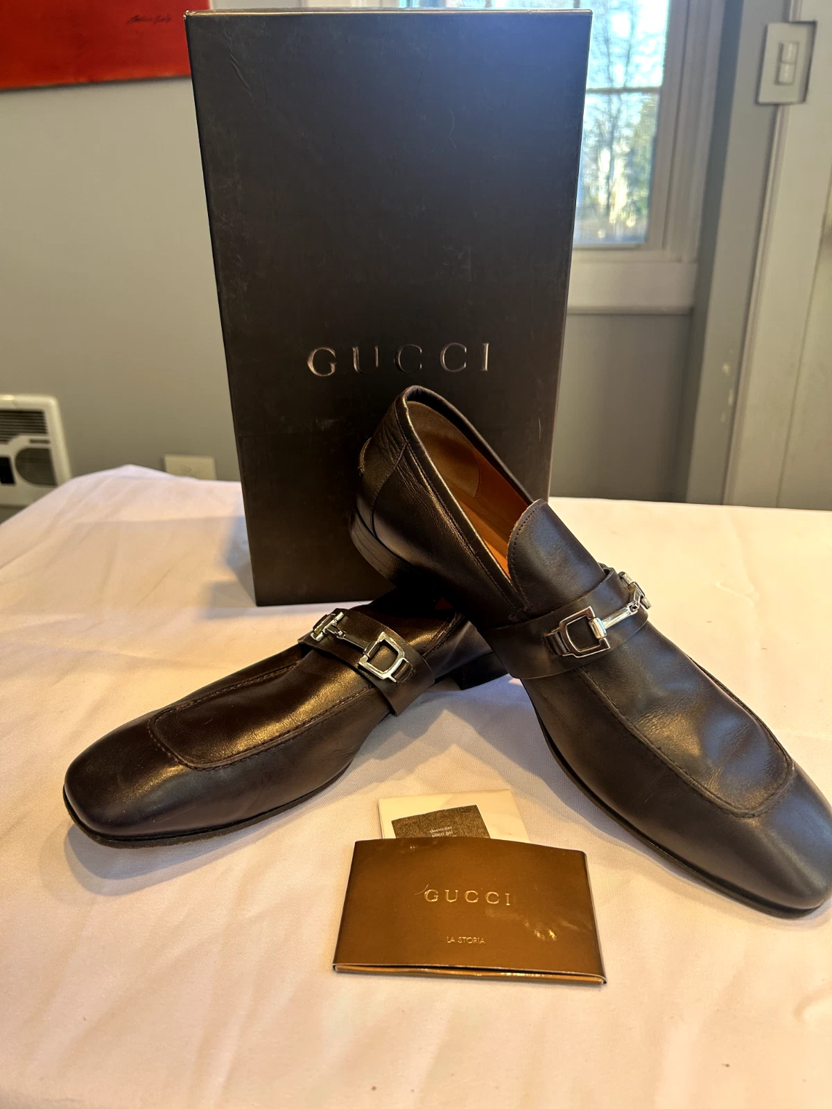 Mocassins Gucci Bit taille 10 (US10,5) hommes chaussures en cuir violet Donnie Dr