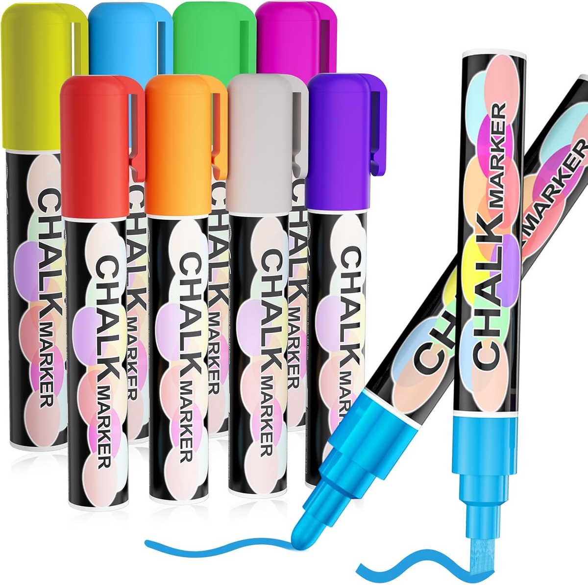 Color Liquid Chalk Window Markers for Car Glass Erasable, 10Mm Jumbo  Chalk Mar