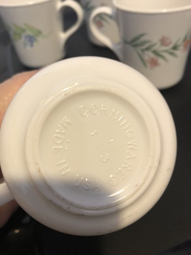 CORNING CORELLE MY GARDEN COFFEE CUPS / MUGS SET OF 4 - Picture 5 of 5