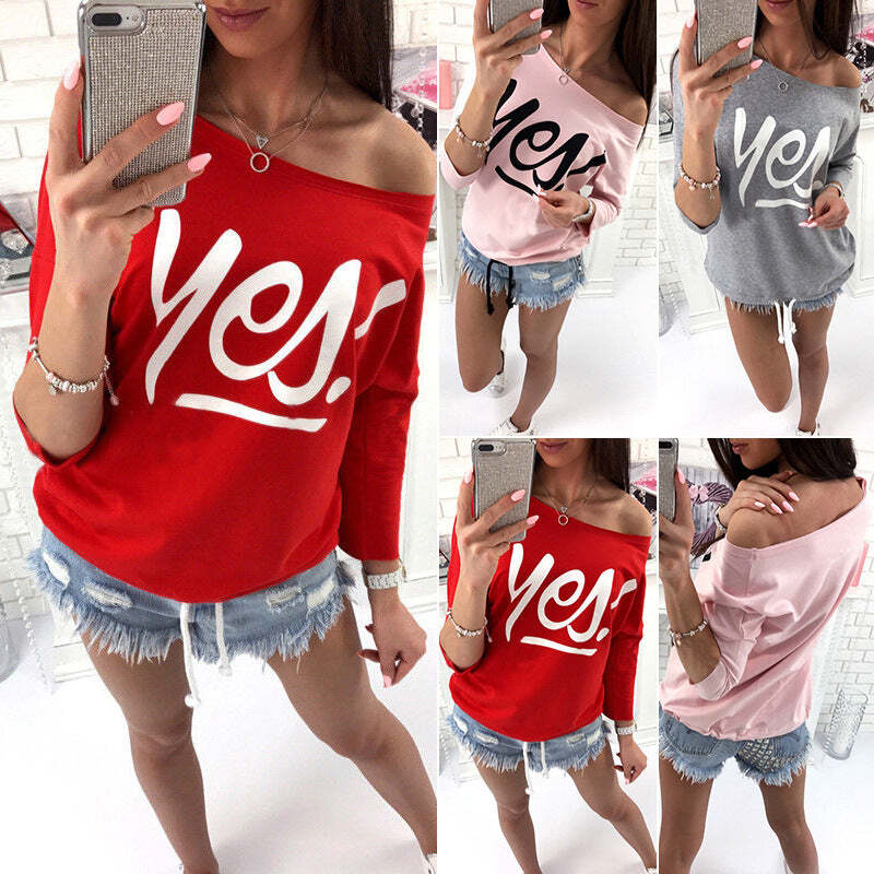Women's sweatshirt with printed straps women casual top