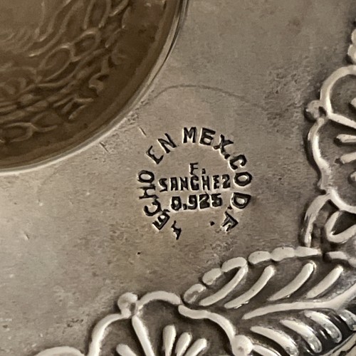 Sombrero Hat Figural 925 Sterling Silver Mexico - 4 Inch Diameter - 82 GR. - Picture 6 of 8