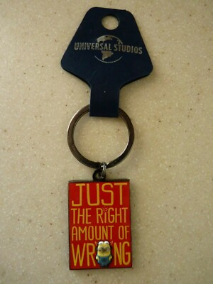 Minions Despicable Me Key Chain JUST THE RIGHT AMOUNT OF WRONG Universal Studios