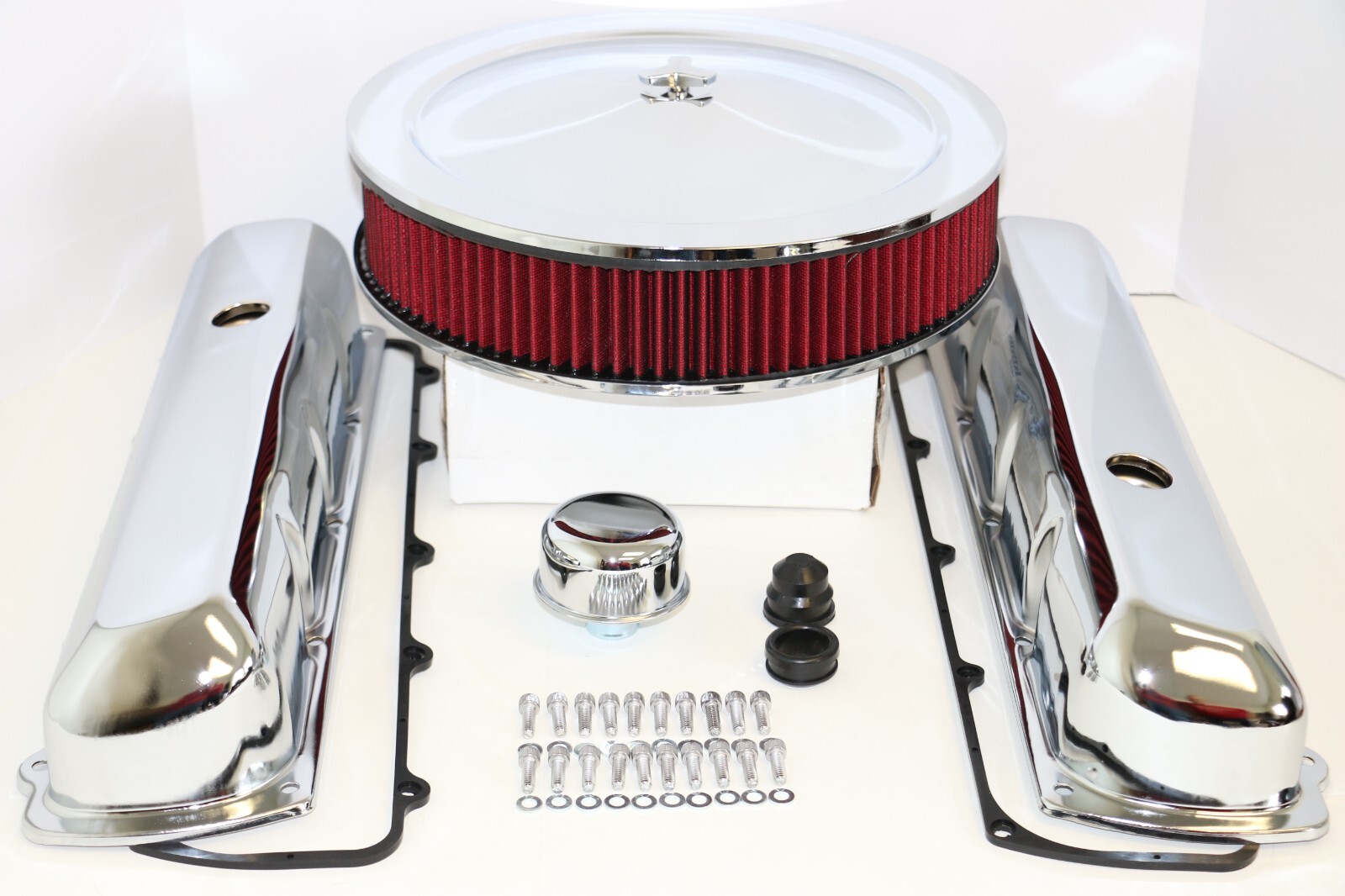 Oldsmobile Chrome Engine Dress Up Kit Valve Covers Washable Air Cleaner Olds 455