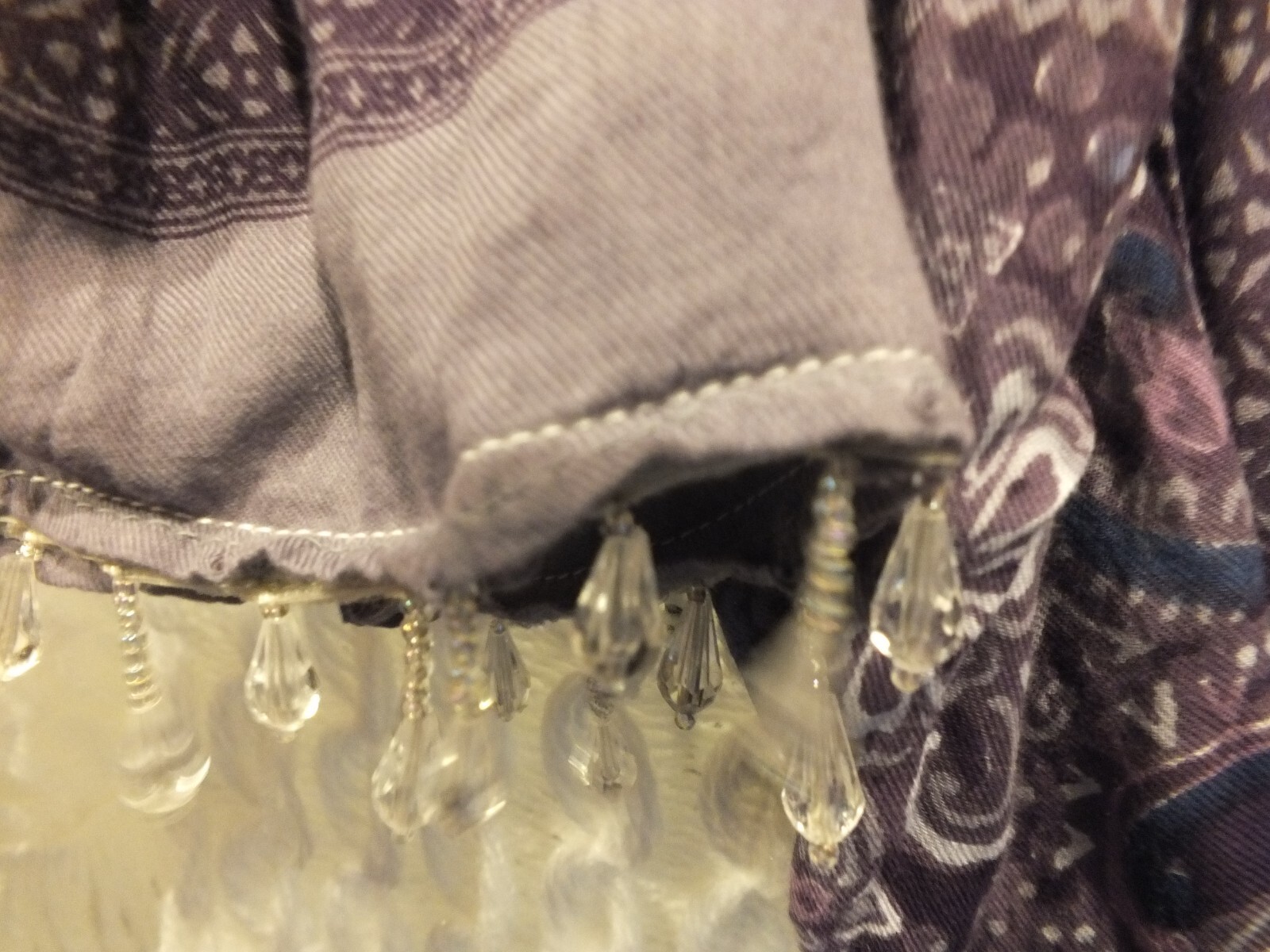 Upcycled Repurposed Wrap Scarf Multi Purples Gray… - image 3