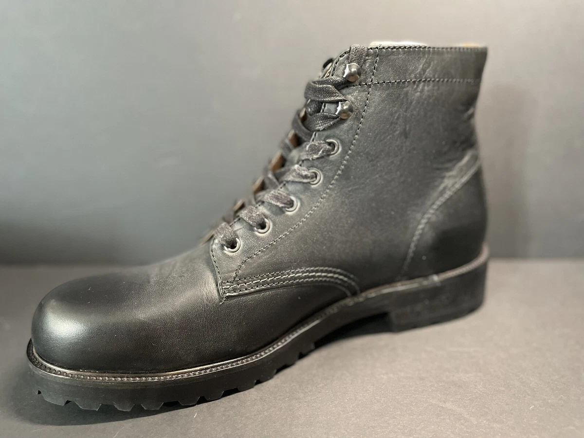 Bloomingdales Mens Store Pierce Combat Leather Lug Boots Size 13 black