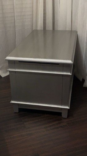 Pier 1 One Hayworth Silver Mirror Trunk Chest Storage - Picture 11 of 16