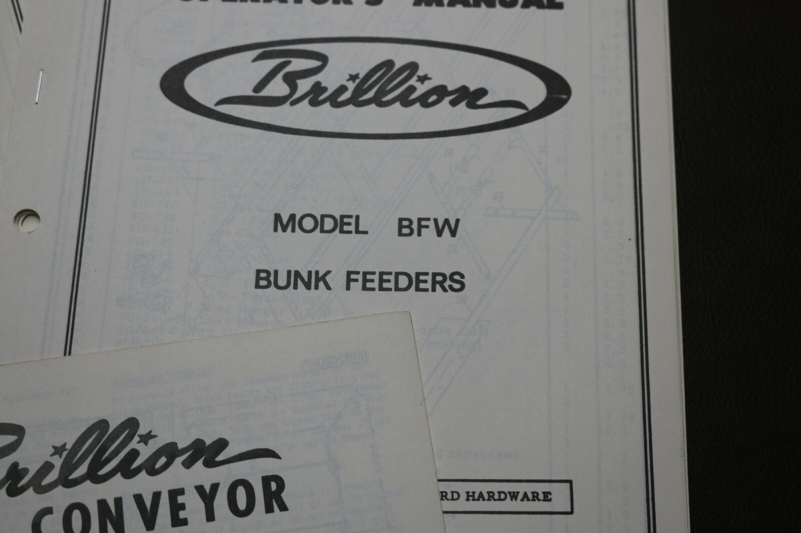3 Brillion repair parts Operator's catalog manual BUNK FEEDERS & FEED