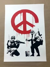☮️ BANKSY CND SOLDIERS Screen Print Art West Country Prince WCP #/500 peace