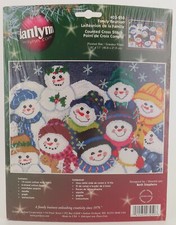 Janlynn Counted Cross Stitch Kit Family Reunion Snowmen Christmas 16x11 New