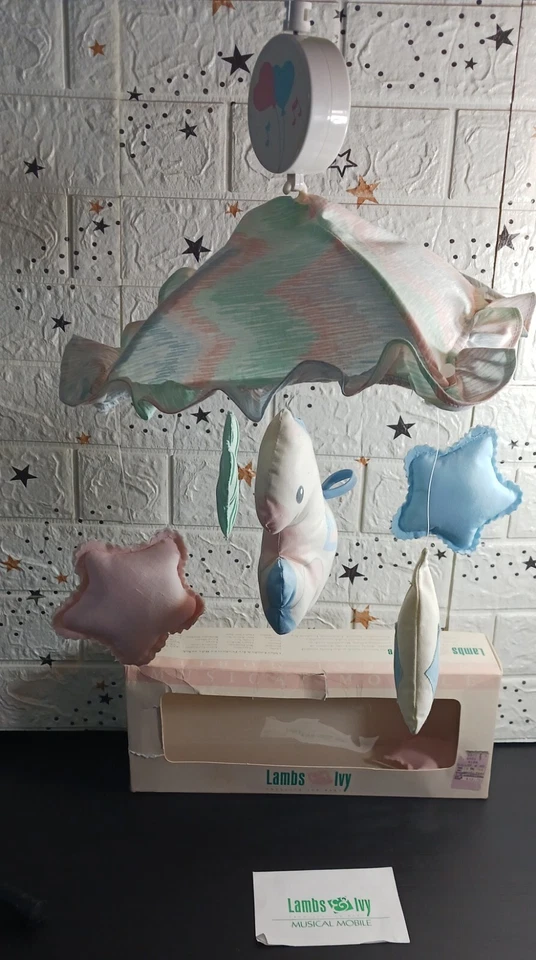 Caja de música de cactus estrellas de caballo móvil musical Gallop n Go Lambs & Ivy 1989 de colección Foto 3 de 4