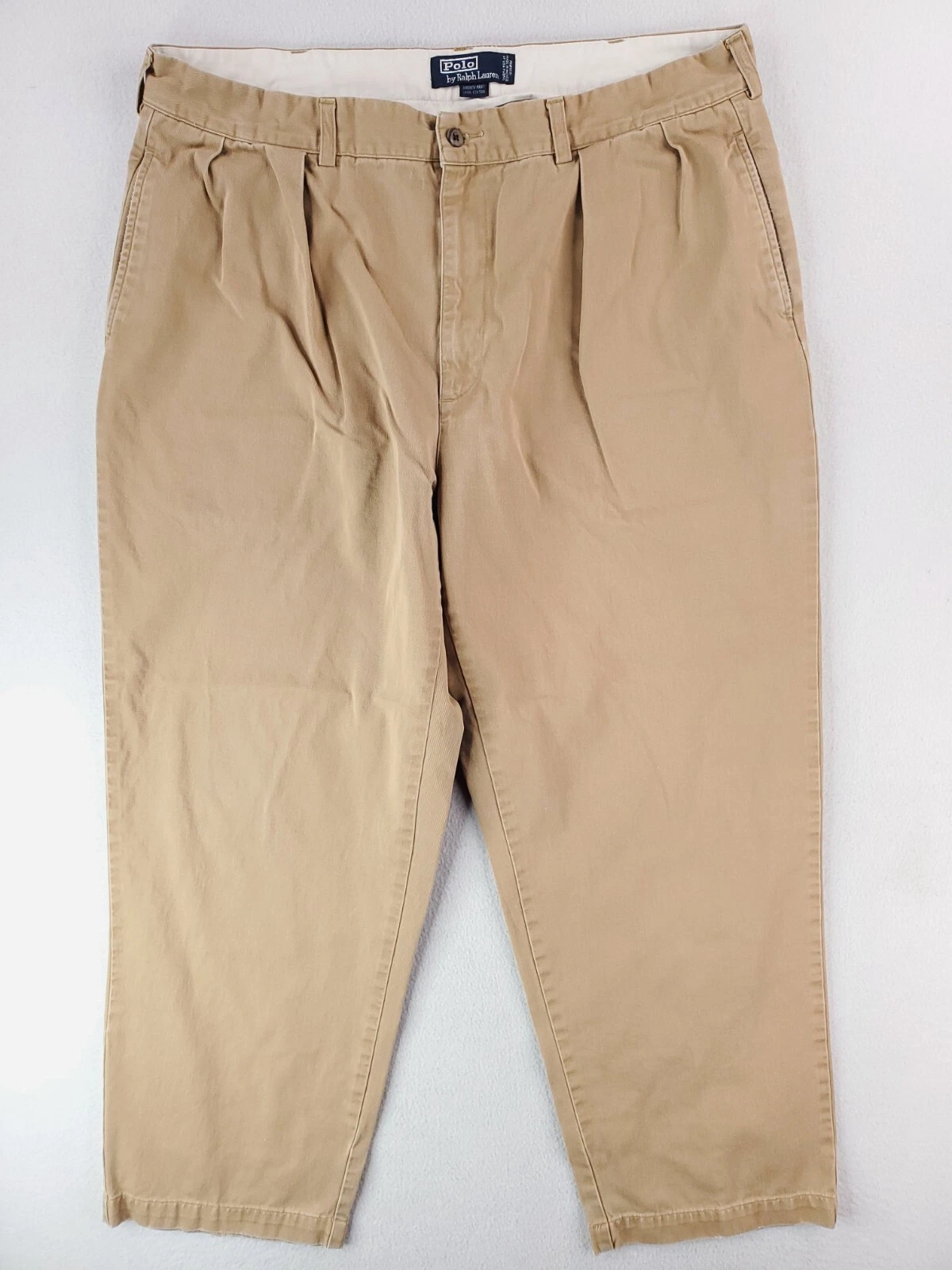 Vintage Polo Ralph Lauren Pants Mens 38x30* Khaki Andrew Relaxed Tapered Pleated
