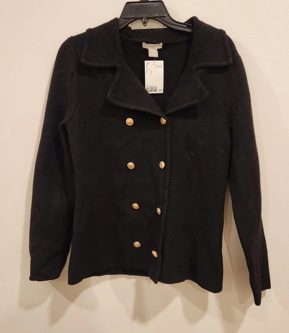 H&m black blazer with gold buttons cheap