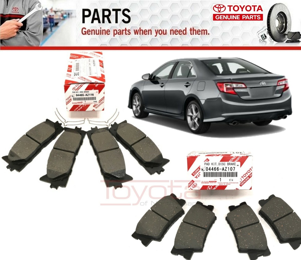 【camry】3点セット Genuine Toyota Camry OEM Front 04465-AZ316 & Rear 04466-AZ307