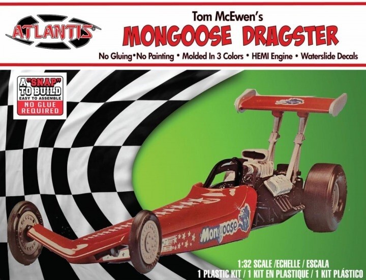 Atlantis ex Revell 1120 1:32nd scale Tom McEwen's Mongoose Dragster