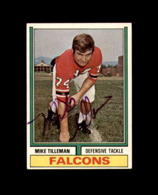 Mike Tilleman Hand Signed 1974 Topps Atlanta Falcons Autograph