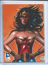 2014 Cryptozoic DC Epic Battles Sketch 1/1 Wonder Woman Melike Acar