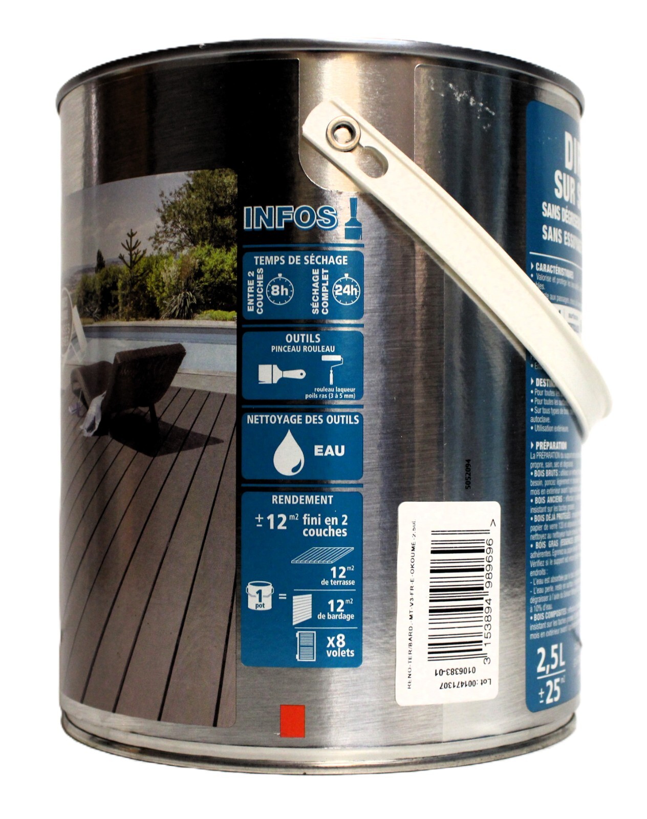 Saturateur V33 Rénovation Terrasses liquide 2,5L à haute imprégnation hydrofuge et anti-UV - 2