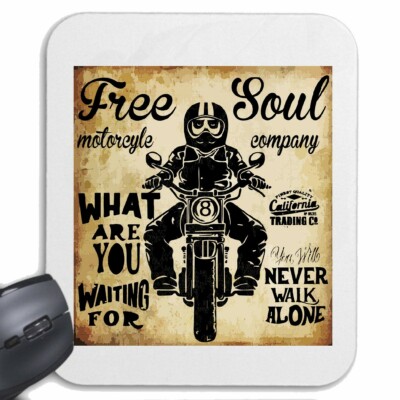 MOUSEPAD (MAUSPAD) FREE SOUL MOTORCYCLE COMPANY NEVER WALK ALONE BIKERSHIRT