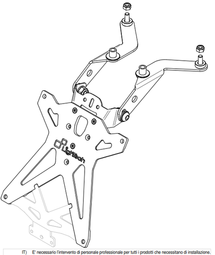 TARKA109 Support Plaque D'Immatriculation Réglable LIGHTECH Kawasaki Z 1000 - Photo 2/2
