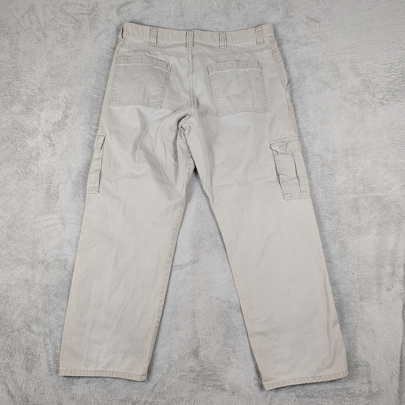Wrangler Authentic Issue Mens Khaki Tan Work Pants Cargo 38X32 Stains* image 10