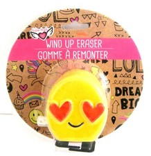 Fashion Angel Wind Up Eraser Emoji Pink Heart Eyes New in Package