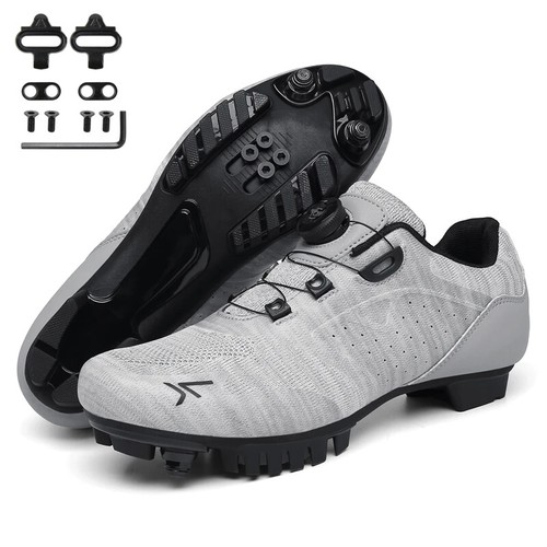 Herren MTB Fahrradschuhe mit SPD Cleat atmungsaktiv selbstsichernd Rennradschuhe - Bild 25 von 37