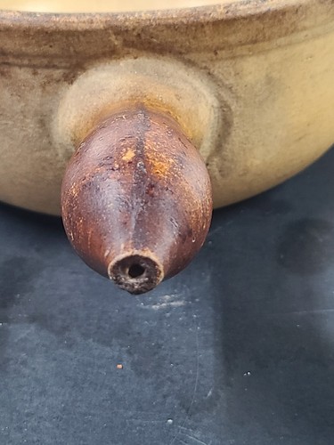 VTG Glazed Terracotta Clay Cooking Pot 6.5" PV 2055 Brown Yellow Heavy - Picture 7 of 13