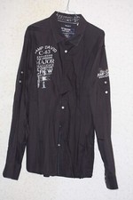 Camp David Herren Hemd Regular Gr. XXL 2XL Schwarz Langarmhemd Label Blue 134