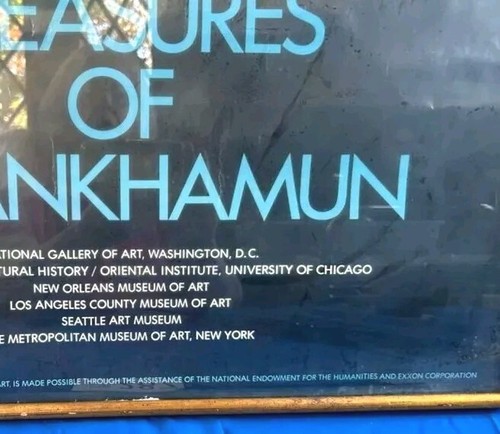 Treasures of Tutankhamun 1976 Leopard's Head Museum Poster Framed 26" x 39" - Picture 5 of 9