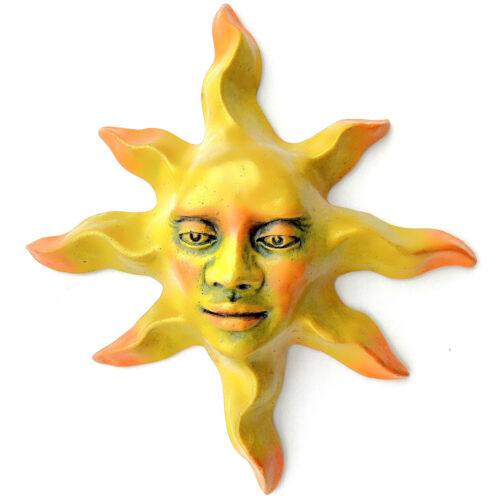 Classic 11" Sun Face Sculpture, Celestial Wall Art, Indoor Outdoor, Signed Art - Picture 13 of 13