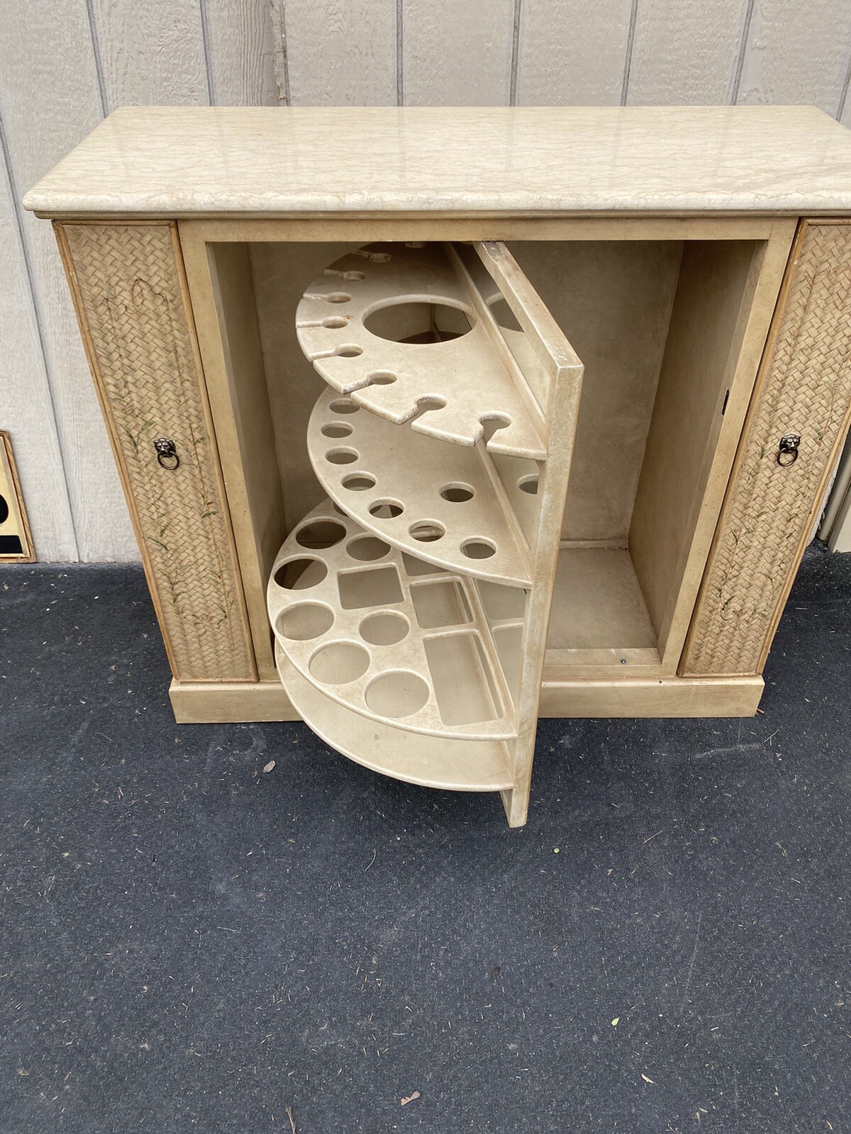 65268 Marble Top Liquor Bar Cart Server Sideboard eBay