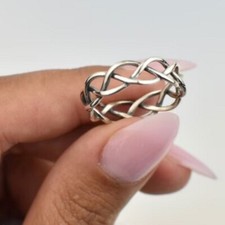 925 Sterling Silver Spinner Ring Fidget Meditation Jewelry Gift For Her D-231