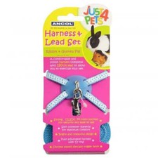 HARNESS & LEAD SET - (Rabbit & Guinea Pig) - Ancol Just 4 Pet Animal Safety Blue