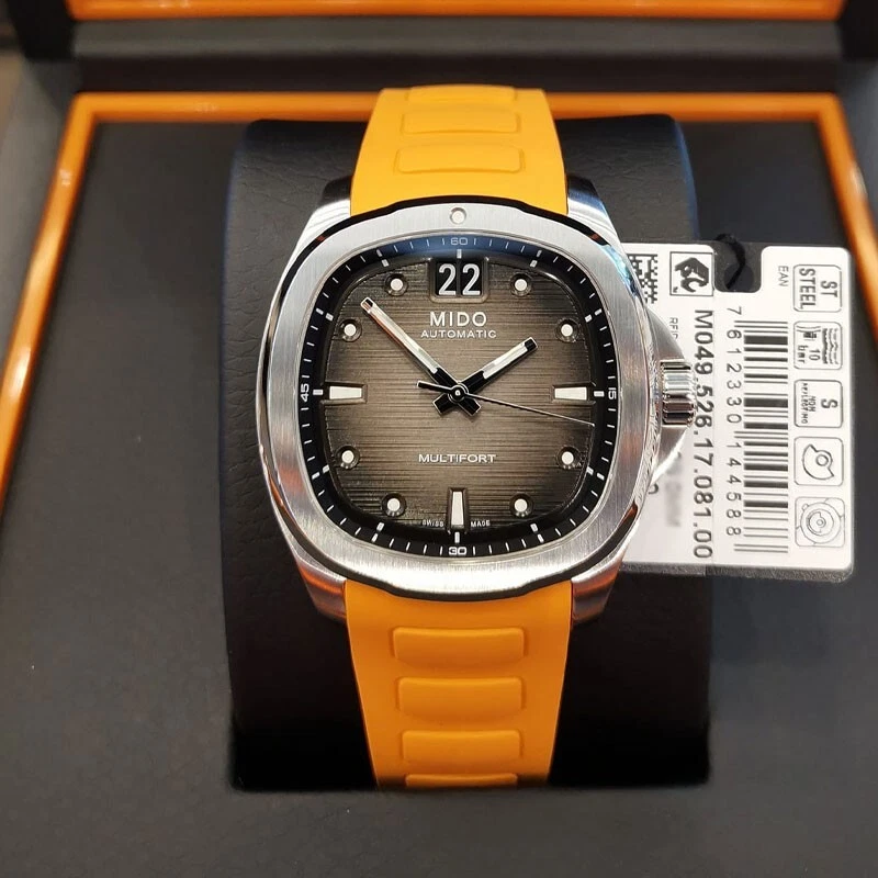 Mido Multifort Big Date Watch Grey Dial Orange UK Ubuy