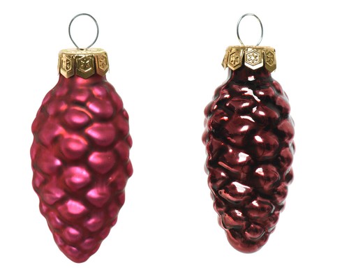 12 Glas ZAPFEN 6cm Christbaumschmuck Weihnachtskugeln Christbaumkugeln einfarbig - Bild 26 von 28