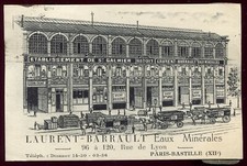 cpa 42 Laurent-Barrault Eaux Minérales St-Galmier. Badoit. Paris.Pub .très rare