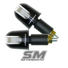 1 PAAR LED LENKERENDEN BLINKER ALU SCHWARZ 7/8" + 1" 1/4 ZOLL für HARLEY COSTUM 