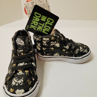 Vans Halloween Toddler X Peanuts Snoopy Glow-In-Dark Mummies SK8-Hi Zip Shoes